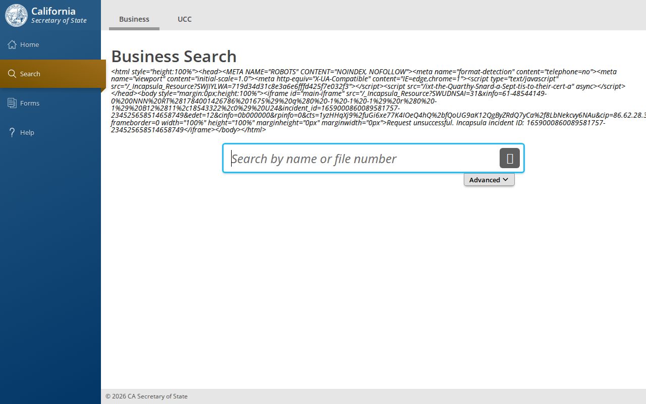 Arcadia people directories California Secretary of State business search
